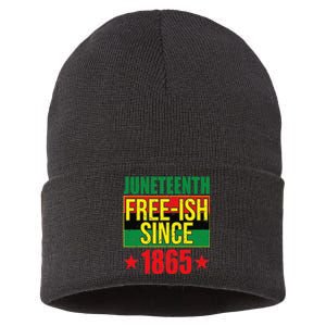 Juneteeth Freeish Since 1865 Black History AfroAmerican Sustainable Knit Beanie