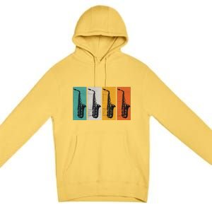 Jazz Funk & Soul Retro Saxophones Premium Pullover Hoodie