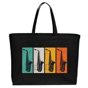 Jazz Funk & Soul Retro Saxophones Cotton Canvas Jumbo Tote