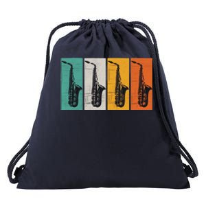 Jazz Funk & Soul Retro Saxophones Drawstring Bag