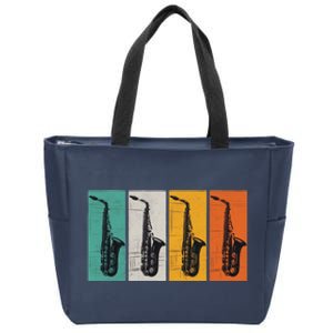 Jazz Funk & Soul Retro Saxophones Zip Tote Bag