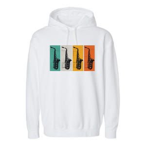 Jazz Funk & Soul Retro Saxophones Garment-Dyed Fleece Hoodie