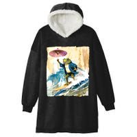 Japanese Frog Surfing Wave Funny Graphic Japan Anime Hooded Wearable Blanket