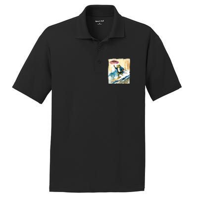 Japanese Frog Surfing Wave Funny Graphic Japan Anime PosiCharge RacerMesh Polo