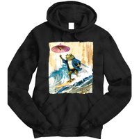 Japanese Frog Surfing Wave Funny Graphic Japan Anime Tie Dye Hoodie