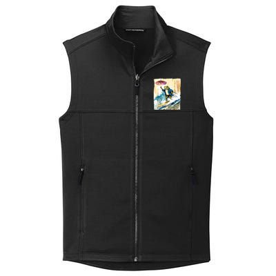 Japanese Frog Surfing Wave Funny Graphic Japan Anime Collective Smooth Fleece Vest