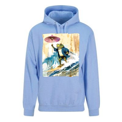 Japanese Frog Surfing Wave Funny Graphic Japan Anime Unisex Surf Hoodie