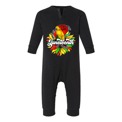 Juneteenth Fist Sunflower Black History Africa America Pride Meaningful Gift Infant Fleece One Piece