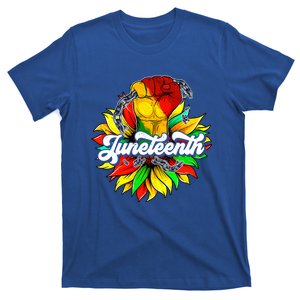 Juneteenth Fist Sunflower Black History Africa America Pride Meaningful Gift T-Shirt