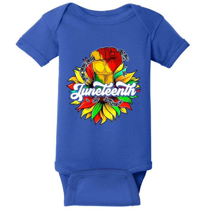 Juneteenth Fist Sunflower Black History Africa America Pride Meaningful Gift Baby Bodysuit