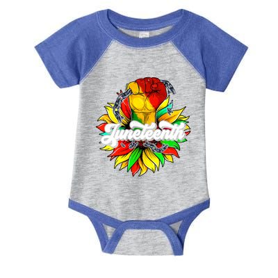 Juneteenth Fist Sunflower Black History Africa America Pride Meaningful Gift Infant Baby Jersey Bodysuit