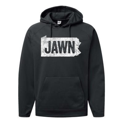 Jawn Funny Slang Philadelphia Vintage Performance Fleece Hoodie