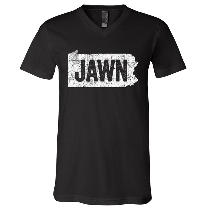 Jawn Funny Slang Philadelphia Vintage V-Neck T-Shirt