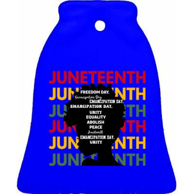 Junenth Freeish Since 1865 Every Chain Freedom Ancestors Cool Gift Ceramic Bell Ornament