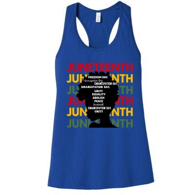 Junenth Freeish Since 1865 Every Chain Freedom Ancestors Cool Gift Women's Racerback Tank