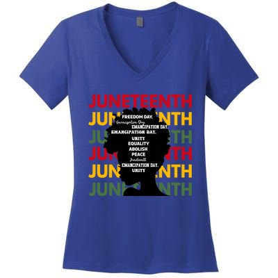 Junenth Freeish Since 1865 Every Chain Freedom Ancestors Cool Gift Women's V-Neck T-Shirt