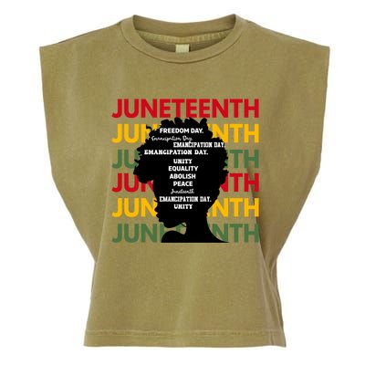 Junenth Freeish Since 1865 Every Chain Freedom Ancestors Cool Gift Garment-Dyed Women's Muscle Tee