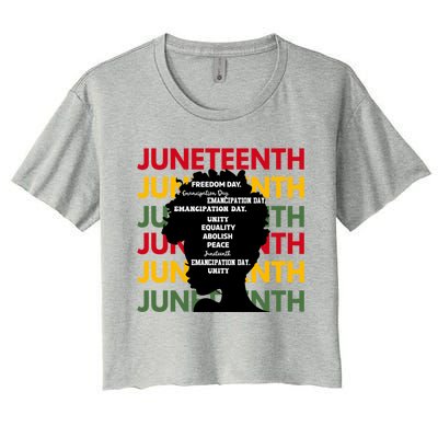 Junenth Freeish Since 1865 Every Chain Freedom Ancestors Cool Gift Women's Crop Top Tee