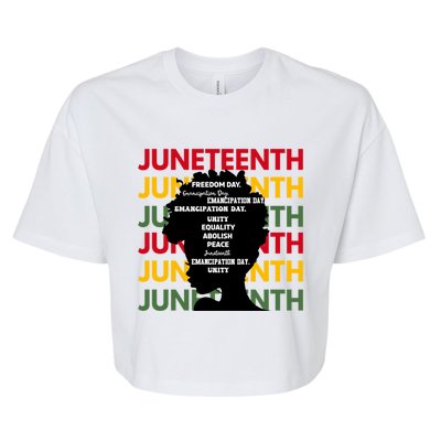 Junenth Freeish Since 1865 Every Chain Freedom Ancestors Cool Gift Bella+Canvas Jersey Crop Tee