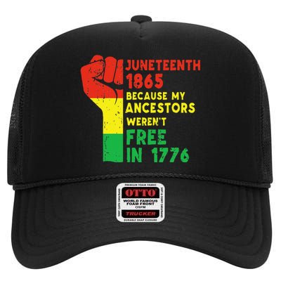 JUNETEENTH Freeish Since 1865 Melanin Ancestor Black History High Crown Mesh Back Trucker Hat