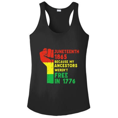 JUNETEENTH Freeish Since 1865 Melanin Ancestor Black History Ladies PosiCharge Competitor Racerback Tank