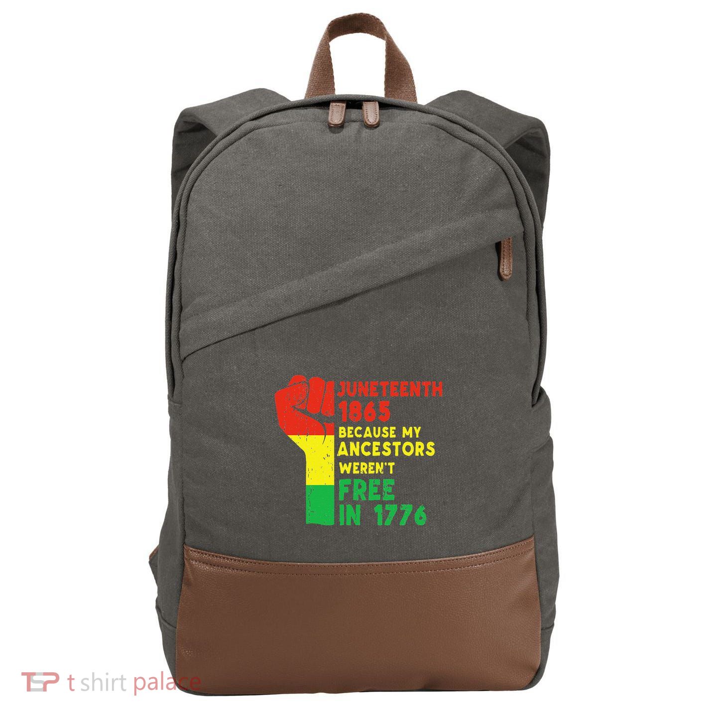 JUNETEENTH Freeish Since 1865 Melanin Ancestor Black History Cotton Canvas Backpack