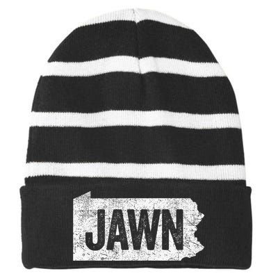 Jawn Funny Slang Philadelphia Vintage Striped Beanie with Solid Band