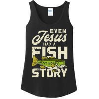 Jesus Fish Story Fisherman God Christ Fishing Christian Gift Ladies Essential Tank