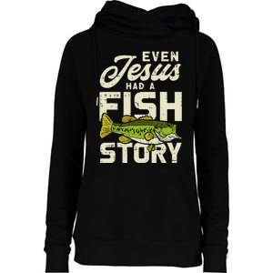 Jesus Fish Story Fisherman God Christ Fishing Christian Gift Womens Funnel Neck Pullover Hood