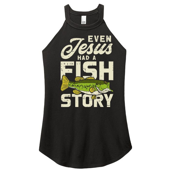 Jesus Fish Story Fisherman God Christ Fishing Christian Gift Women's Perfect Tri Rocker Tank