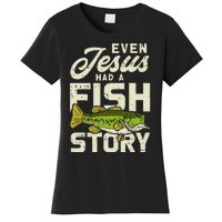 Jesus Fish Story Fisherman God Christ Fishing Christian Gift Women's T-Shirt