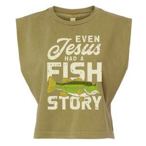 Jesus Fish Story Fisherman God Christ Fishing Christian Gift Garment-Dyed Women's Muscle Tee