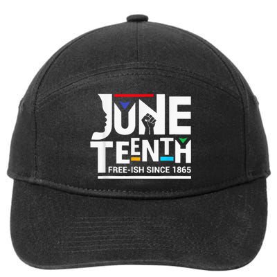 Juneteenth Freeish Since 1865 Melanin Ancestor Black 7-Panel Snapback Hat