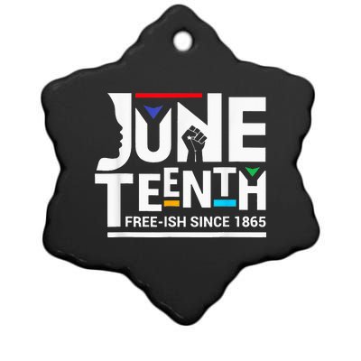 Juneteenth Freeish Since 1865 Melanin Ancestor Black Ceramic Star Ornament