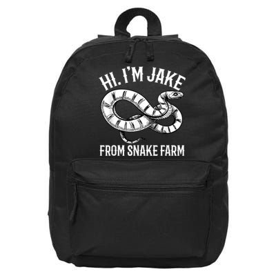 Jake From Snake Farm Rattlesnake Pit Funny Snake 16 in Basic Backpack