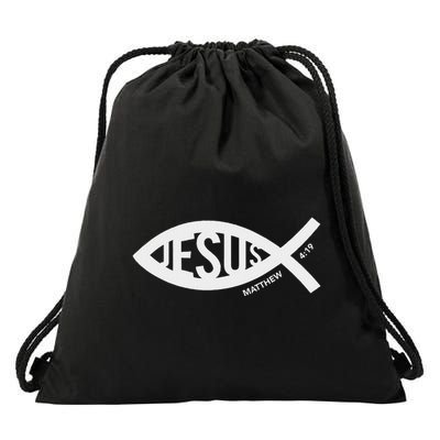 Jesus Fish Symbol Christian Drawstring Bag