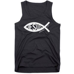 Jesus Fish Symbol Christian Tank Top