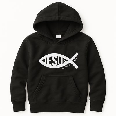 Jesus Fish Symbol Christian Kids Hoodie
