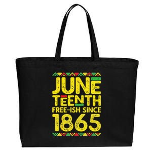 Juneteenth Freeish Since 1865 Black Pride Cotton Canvas Jumbo Tote