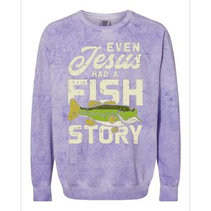 Jesus Fish Story Fisherman God Christ Fishing Christian Gift Colorblast Crewneck Sweatshirt