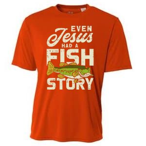 Jesus Fish Story Fisherman God Christ Fishing Christian Gift Cooling Performance Crew T-Shirt