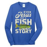 Jesus Fish Story Fisherman God Christ Fishing Christian Gift Tall Long Sleeve T-Shirt