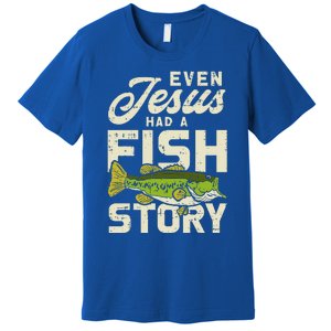 Jesus Fish Story Fisherman God Christ Fishing Christian Gift Premium T-Shirt