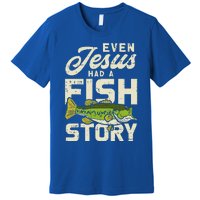 Jesus Fish Story Fisherman God Christ Fishing Christian Gift Premium T-Shirt