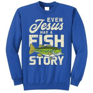 Jesus Fish Story Fisherman God Christ Fishing Christian Gift Tall Sweatshirt