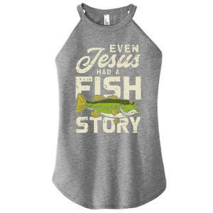 Jesus Fish Story Fisherman God Christ Fishing Christian Gift Women's Perfect Tri Rocker Tank