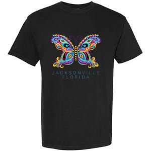 Jacksonville Florida Souvenir Butterfly Graphic Garment-Dyed Heavyweight T-Shirt