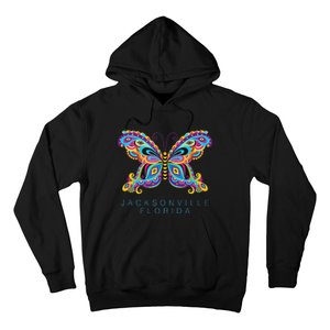 Jacksonville Florida Souvenir Butterfly Graphic Hoodie