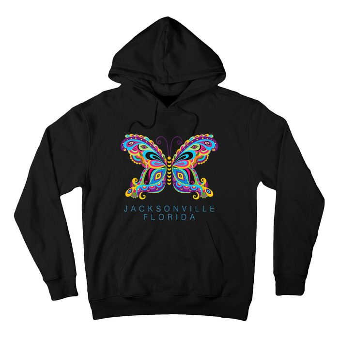 Jacksonville Florida Souvenir Butterfly Graphic Hoodie