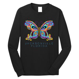 Jacksonville Florida Souvenir Butterfly Graphic Long Sleeve Shirt